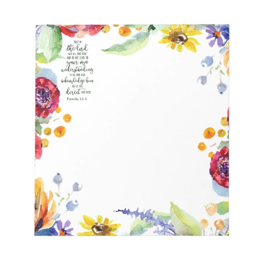 Vertrouwen in de Lord floral Notitieblok (Voorkant)