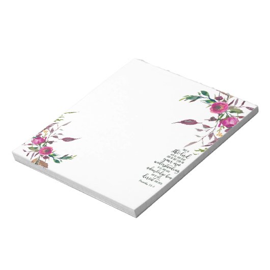 Vertrouwen in de Lord floral Notitieblok (Linkerzijde)