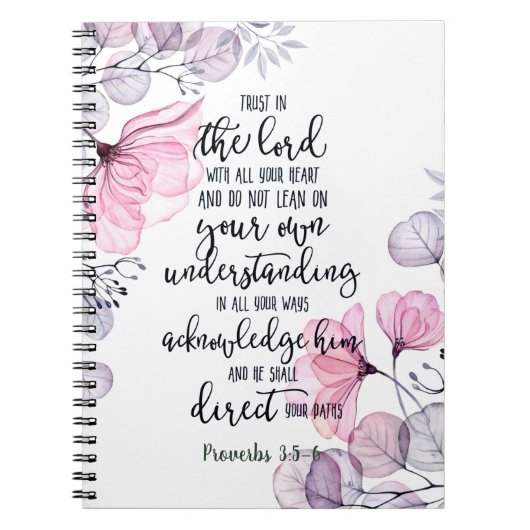 Vertrouwen in de Lord floral Notitieboek (Voorkant)