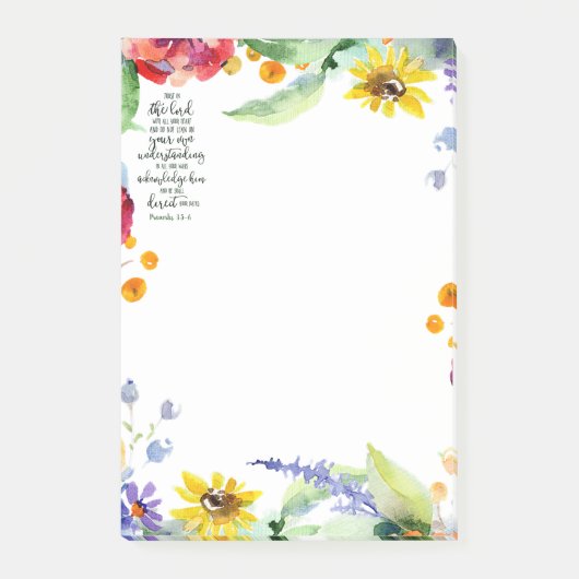 Vertrouwen in de Lord floral Post-it® Notes (Voorkant)