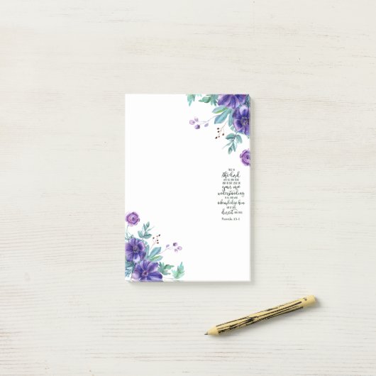 Vertrouwen in de Lord floral Post-it® Notes (Op bureau)