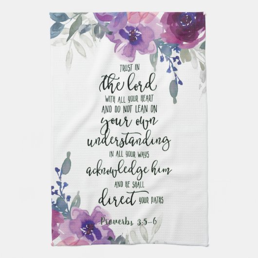 Vertrouwen in de Lord floral Theedoek (Verticaal)