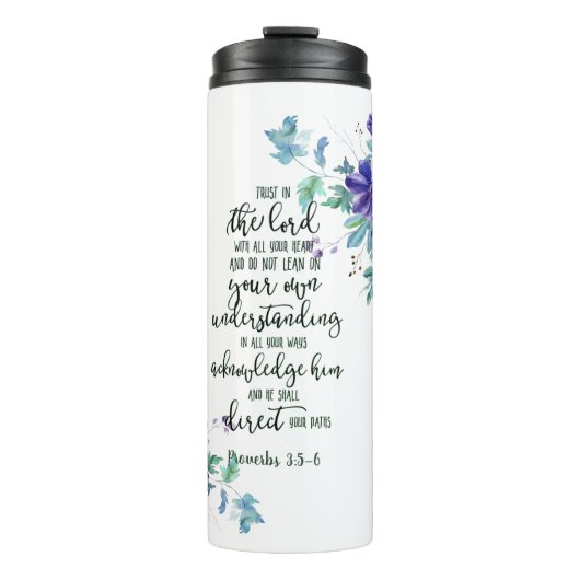 Vertrouwen in de Lord floral Thermosbeker (Voorkant)