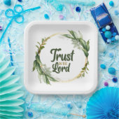 Vertrouwen in de Lord Leaves Wreath Paper Bord (Feest)