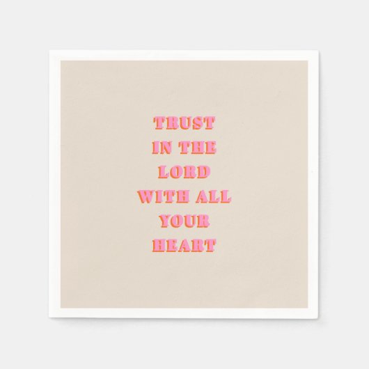 Vertrouwen in de Lord Proverbs 3:5-6 Bijbel Verse  Servet (Voorkant)