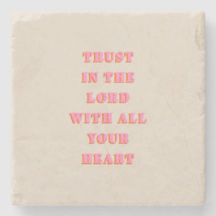 Vertrouwen in de Lord Proverbs 3:5-6 Bijbel Verse  Stenen Onderzetter