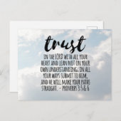 Vertrouwen in de Lord Proverbs 3:5-6 Briefkaart (Voorkant / Achterkant)