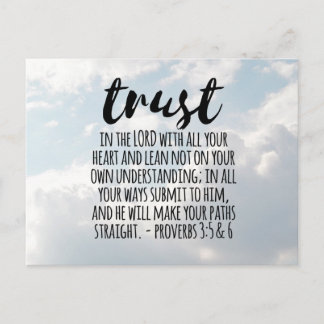 Vertrouwen in de Lord Proverbs 3:5-6 Briefkaart