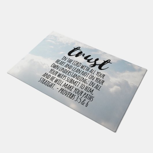 Vertrouwen in de Lord Proverbs 3:5-6 Deurmat (Schuin)