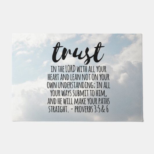 Vertrouwen in de Lord Proverbs 3:5-6 Deurmat (Voorkant)