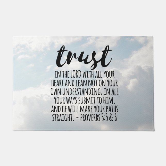 Vertrouwen in de Lord Proverbs 3:5-6 Deurmat (Voorkant)