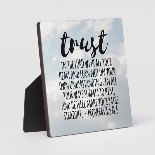 Vertrouwen in de Lord Proverbs 3:5-6 Fotoplaat (Voorkant)