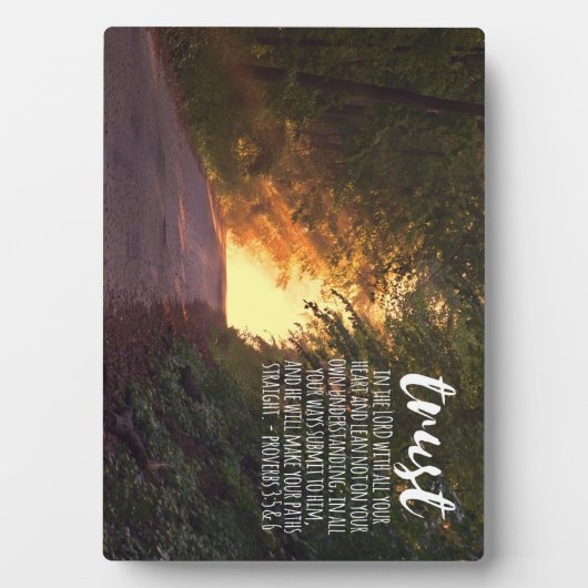 Vertrouwen in de Lord Proverbs 3:5-6 Fotoplaat (voorkant)