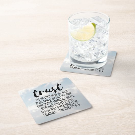 Vertrouwen in de Lord Proverbs 3:5-6 Kartonnen Onderzetters (Insitu)