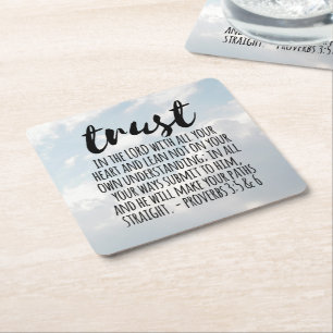 Vertrouwen in de Lord Proverbs 3:5-6 Kartonnen Onderzetters