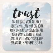Vertrouwen in de Lord Proverbs 3:5-6 Kartonnen Onderzetters (Voorkant)