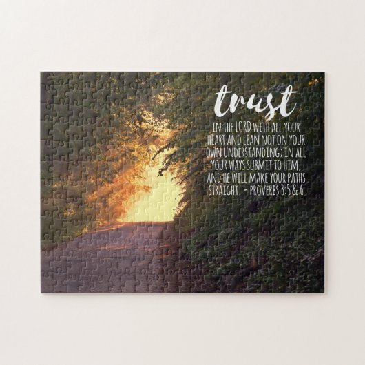 Vertrouwen in de Lord Proverbs 3:5-6 Legpuzzel (Horizontaal)