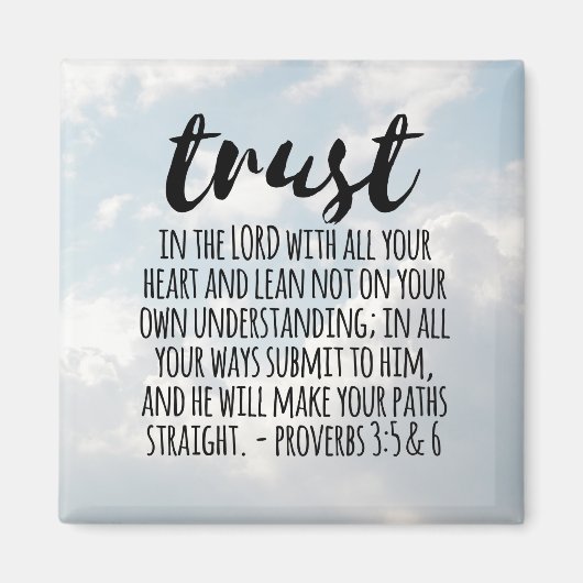 Vertrouwen in de Lord Proverbs 3:5-6 Magneet (Voorkant)