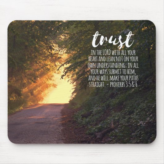 Vertrouwen in de Lord Proverbs 3:5-6 Muismat (Voorkant)