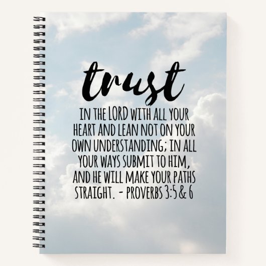 Vertrouwen in de Lord Proverbs 3:5-6 Notitieboek (Voorkant)