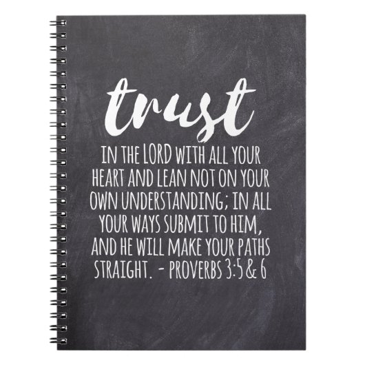 Vertrouwen in de Lord Proverbs 3:5-6 Notitieboek (Voorkant)