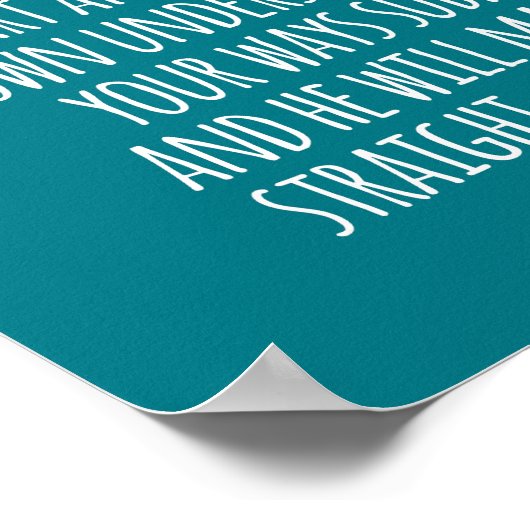 Vertrouwen in de Lord Proverbs 3:5-6 Poster (Hoek)