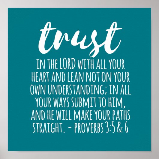 Vertrouwen in de Lord Proverbs 3:5-6 Poster (Voorkant)
