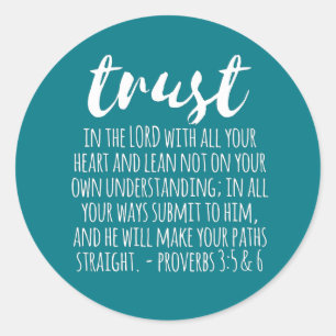 Vertrouwen in de Lord Proverbs 3:5-6 Ronde Sticker
