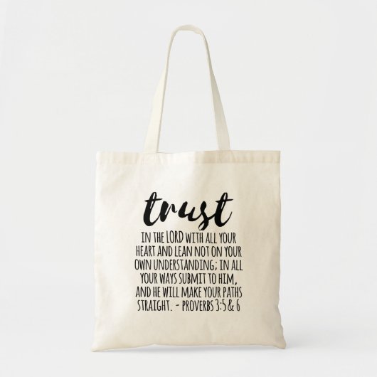 Vertrouwen in de Lord Proverbs 3:5-6 Tote Bag (Voorkant)