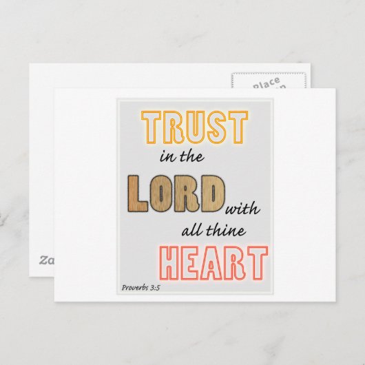 vertrouwen in de scriptie van het Lord-spreekwoord Briefkaart (Voorkant / Achterkant)
