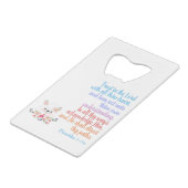 Vertrouwen in de Verse Verse van de Heer Creditkaart Flessenopener (Achterkant Gekanteld)