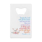 Vertrouwen in de Verse Verse van de Heer Creditkaart Flessenopener (Achterkant)