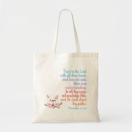Vertrouwen in de Verse Verse van de Heer Tote Bag (Voorkant)