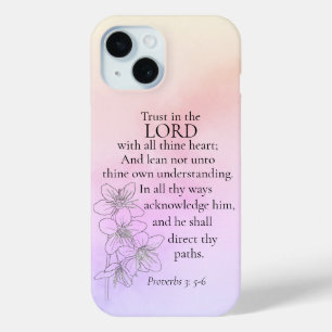 Vertrouwen in de Waterverf Verse Floral van de Hee iPhone 15 Case