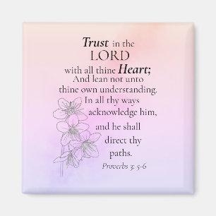 Vertrouwen in de Waterverf Verse Floral van de Hee Magneet