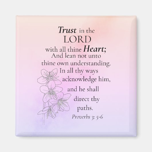 Vertrouwen in de Waterverf Verse Floral van de Hee Magneet (Voorkant)