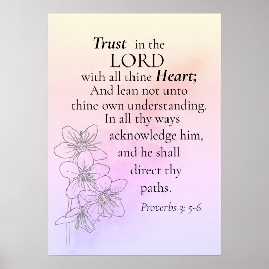 Vertrouwen in de Waterverf Verse Floral van de Hee Poster (Voorkant)