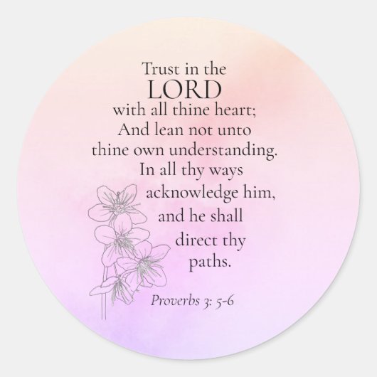 Vertrouwen in de Waterverf Verse Floral van de Hee Ronde Sticker (Voorkant)