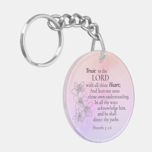 Vertrouwen in de Waterverf Verse Floral van de Hee Sleutelhanger (Voorkant Links)