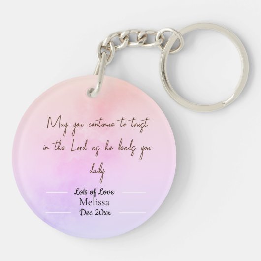 Vertrouwen in de Waterverf Verse Floral van de Hee Sleutelhanger (Achterkant)