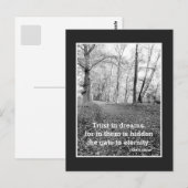 Vertrouwen in dromen, inspirerend quote zwart/wit briefkaart (Voorkant / Achterkant)