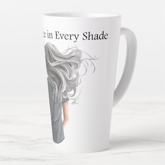 Vertrouwen in elke grijstinten latte mok (Rechterhoek)