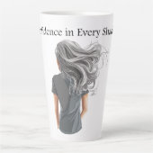 Vertrouwen in elke grijstinten latte mok (Voorkant)