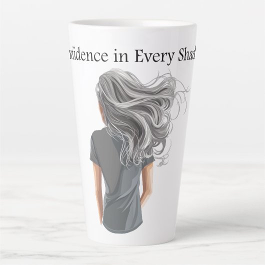 Vertrouwen in elke grijstinten latte mok (Voorkant)