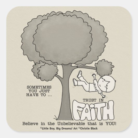 Vertrouwen in Faith Vierkante Sticker (Voorkant)