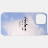 Vertrouwen in God Blue Sky Aangepaste Naam Inspire Case-Mate iPhone Case (Achterkant (horizontaal))