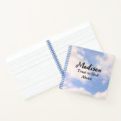 Vertrouwen in God Blue Sky Aangepaste Naam Inspire Notitieboek (Binnen)