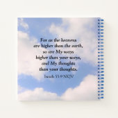 Vertrouwen in God Blue Sky Aangepaste Naam Inspire Notitieboek (Achterkant)