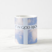 Vertrouwen in God Cross Light Blue Pasen Koffiemok (Center)