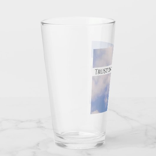 Vertrouwen in God Cross White en Blue Easter Glas (Rechts)